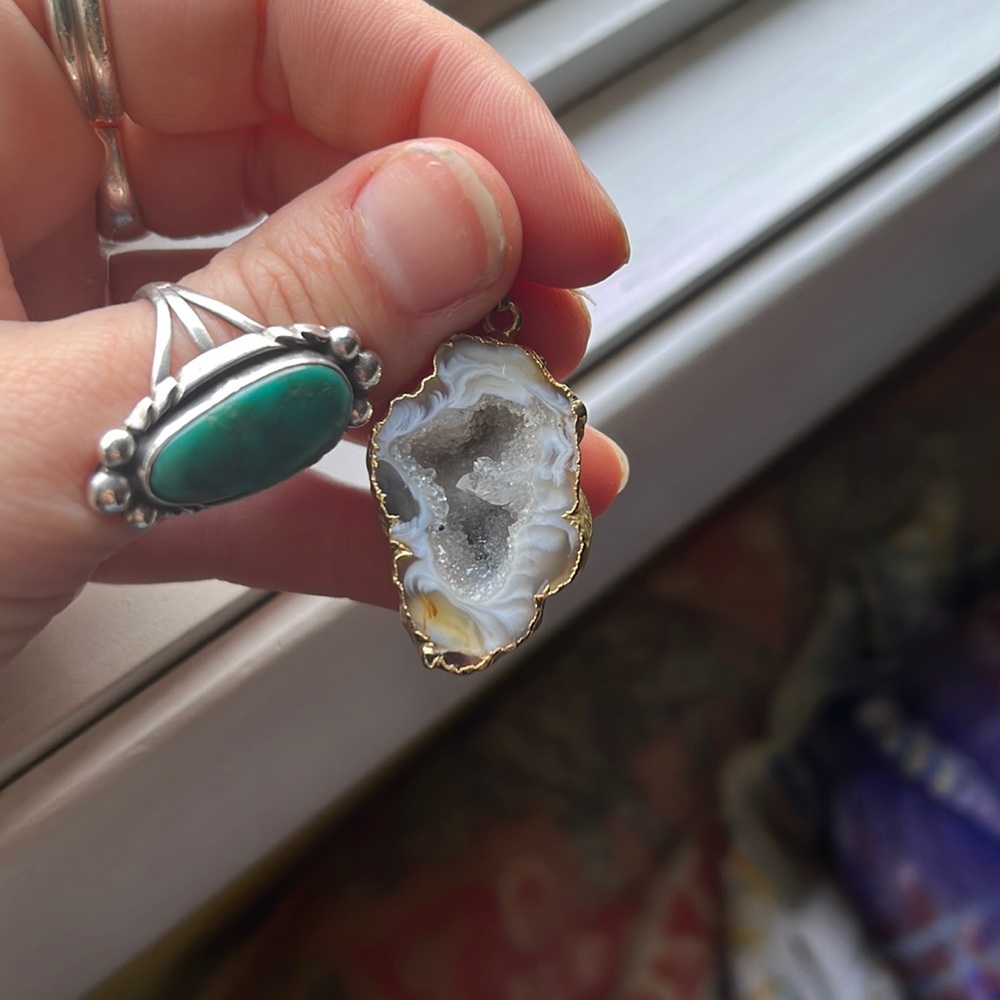 Geode boho pendant